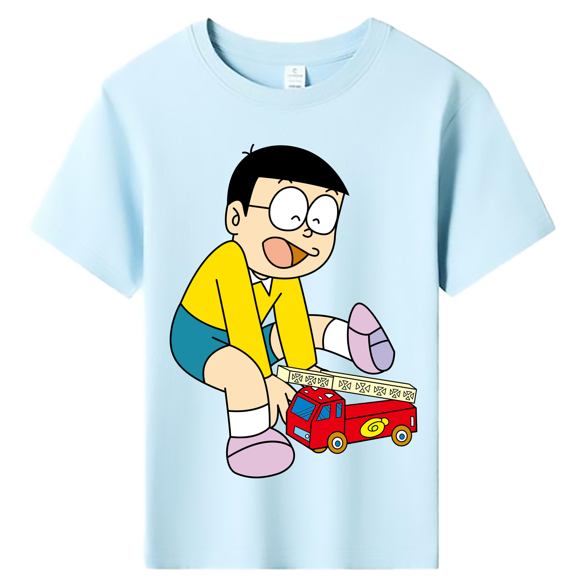 （画像用） ドラえもん 野比 のび太 Doraemon Nobita Nobi 綿100％キッズTシャツ（フロントプリント）